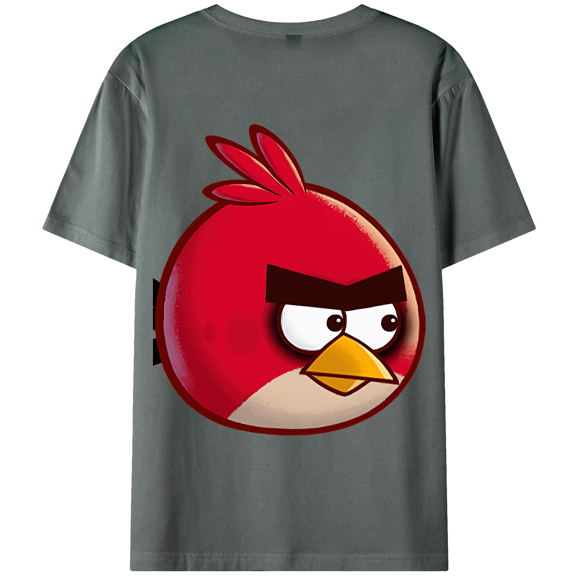 （画像用） Angry Birds アングリーバード 綿100％ メンズ半袖Tシャツ（バックプリント） 通気性